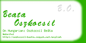 beata oszkocsil business card